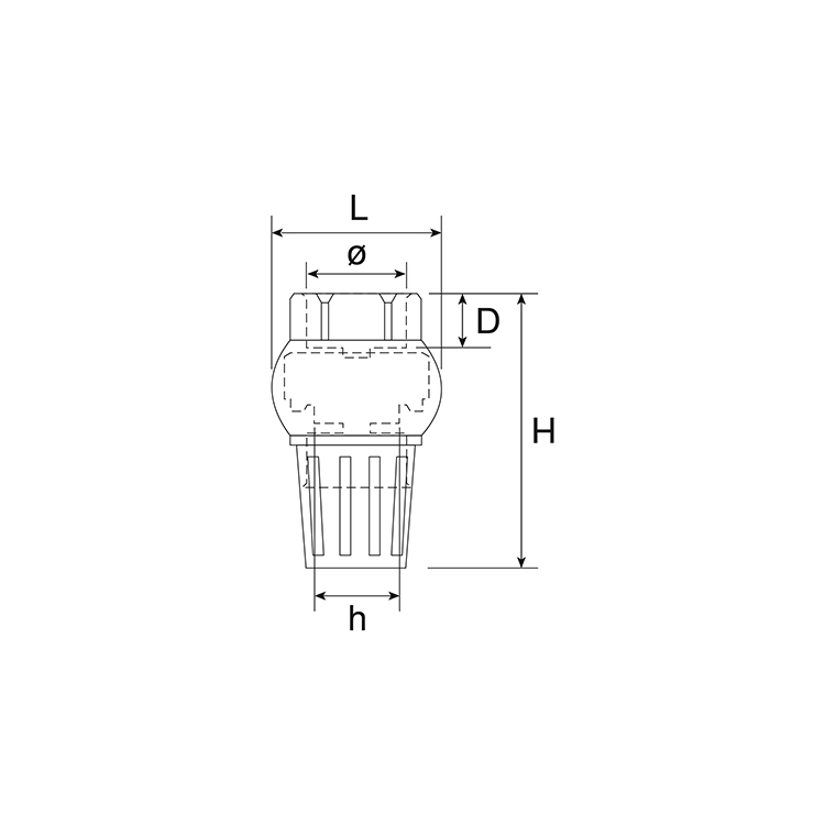 Foot valve - technical drawing